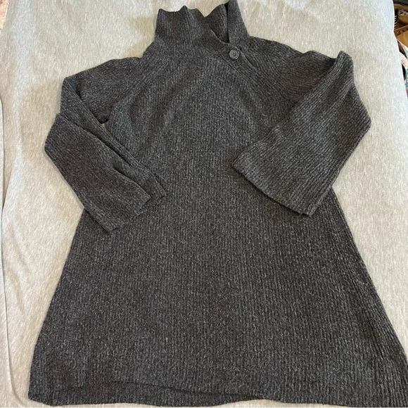 Max Studio Gray Tunic Sweater with Turtleneck - Picture 1 of 3